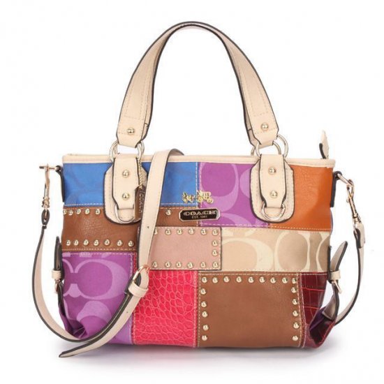 Coach Holiday Matching Stud Medium Ivory Multi Totes EBT | Women